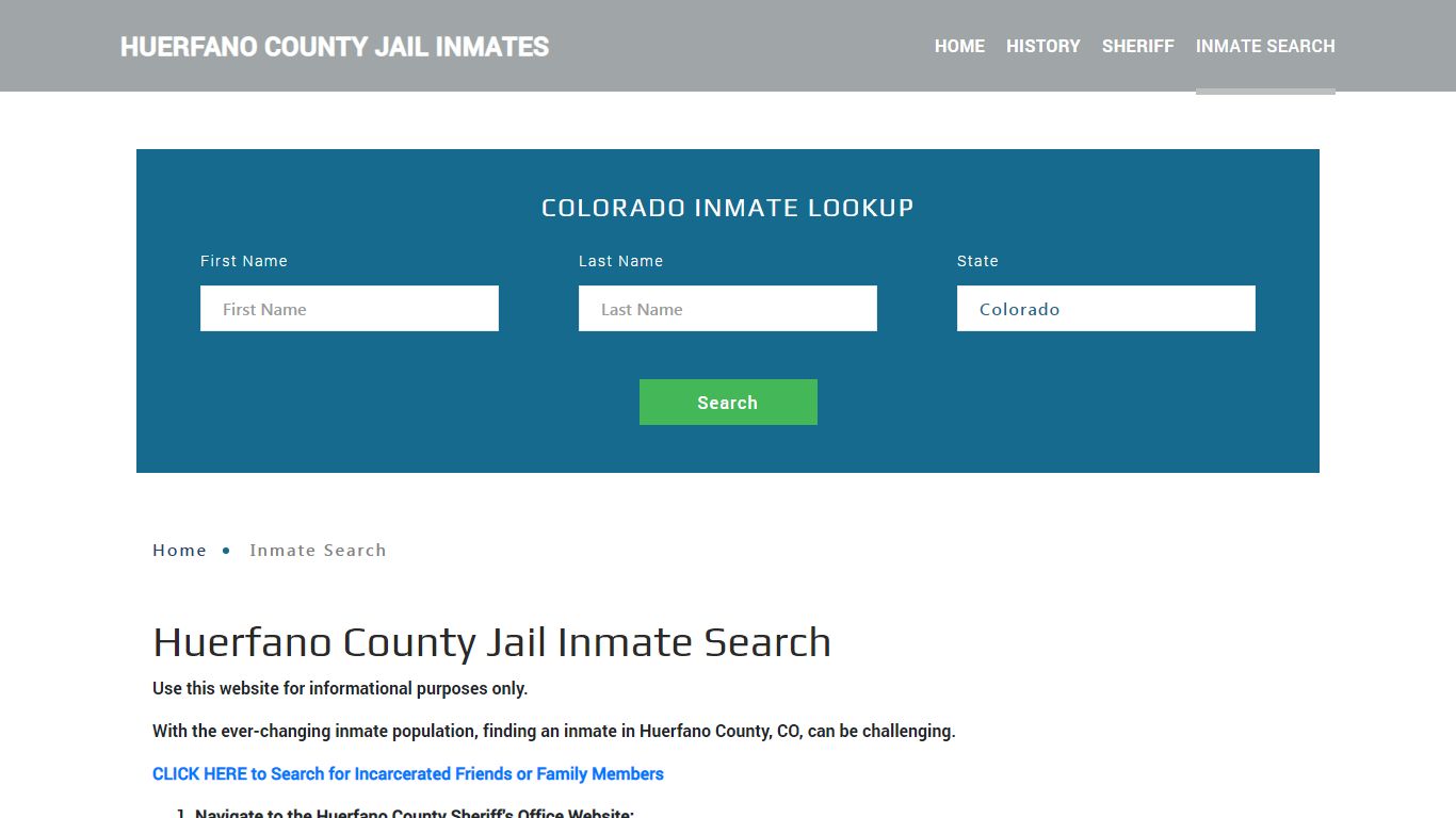 Huerfano County, CO Detainee Lookup